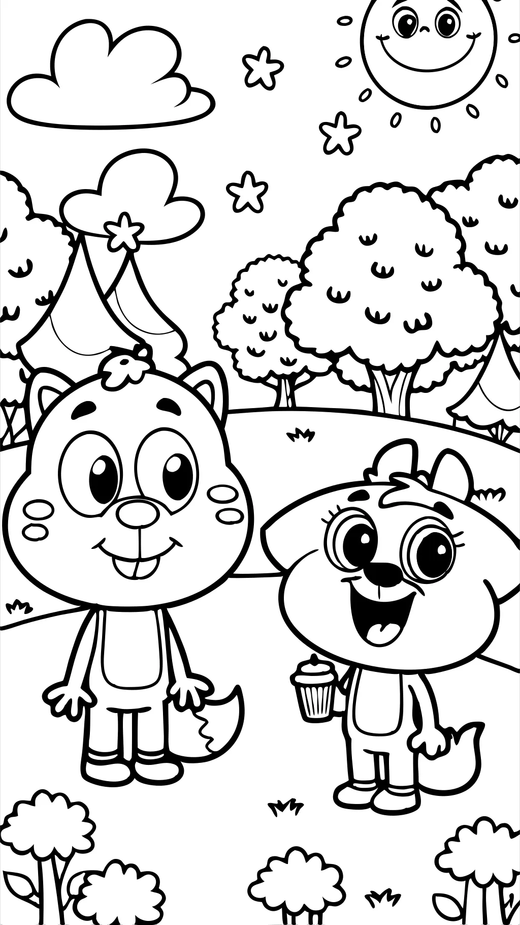 bluey coloring pages muffin